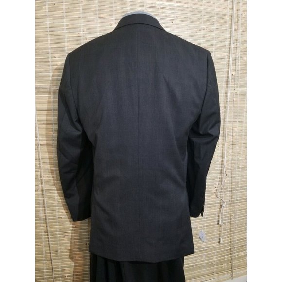 JHANE BARNES 44R MENSWEAR MEN'S SPORT COAT BESPOKE BLACK 100% WOOL 2-BUTTON B371 - Picture 4 of 8